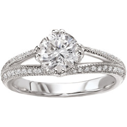 White Gold 5/8ct TDW Milgrain Detailed Round Diamond Ring - Handcrafted By Name My Rings™