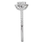 White Gold 5/8ct TDW Oval Diamond Halo Diamond Ring - Handcrafted By Name My Rings™