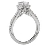 White Gold 5/8ct TDW Oval Diamond Halo Diamond Ring - Handcrafted By Name My Rings™