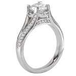 Rhodium-plated Sterling Silver 2 2/5ct Cubic Zirconia Round Split Shank Bridal Ring Set - Handcrafted By Name My Rings™