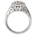 Sterling Silver 1/10ct TDW Octogonal Halo Vintage Diamond Engagement Ring - Handcrafted By Name My Rings™