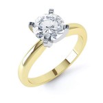 Gold 1/10ct TDW Round Diamond 4-prong Solitaire Engagement Ring - Handcrafted By Name My Rings™