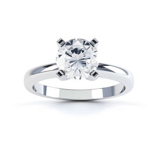 Gold 1/4ct TDW Round Diamond 4-prong Solitaire Engagement Ring - Handcrafted By Name My Rings™