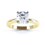 Gold 2/5ct TDW Round Diamond 4-prong Solitaire Engagement Ring - Handcrafted By Name My Rings™