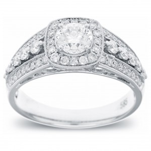 White Gold 0.99ct TDW Diamond Engagement Ring - Handcrafted By Name My Rings™
