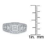 White Gold 1 1/3 TDW Vintage Princess-cut Diamond Ring - Handcrafted By Name My Rings™