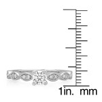 White Gold 1/2ct TDW Round Diamond Engagement Ring - Handcrafted By Name My Rings™