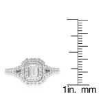 White Gold 1ct TDW Emerald Cut Diamond Halo Engagement Ring - Handcrafted By Name My Rings™