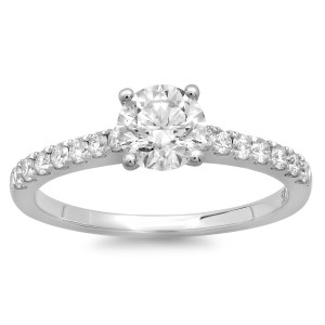 White Gold 1ct TDW Round Diamond Solitaire Engagement Ring - Handcrafted By Name My Rings™