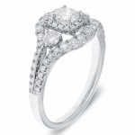 White Gold 1ct TDW Vintage-style Halo Diamond Ring - Handcrafted By Name My Rings™