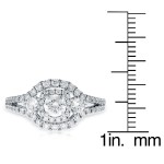 White Gold 1ct TDW Vintage-style Halo Diamond Ring - Handcrafted By Name My Rings™
