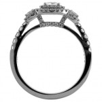 White Gold 7/8ct TDW Diamond Round Double Halo Engagement Ring - Handcrafted By Name My Rings™