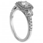 White Gold 7/8ct TDW Diamond Round Double Halo Engagement Ring - Handcrafted By Name My Rings™