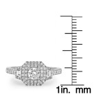 White Gold 7/8ct TDW Round-cut White Diamond Vintage Halo Engagement Ring - Handcrafted By Name My Rings™