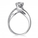Barkev White Gold 7/8ct Diamond Designer Bypass Engagement Ring - Handcrafted By Name My Rings™