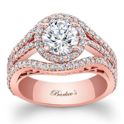 Rose Gold 2 1/10ct TDW Diamond Engagement Ring - Handcrafted By Name My Rings™