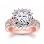 Rose Gold 2 1/2ct TDW Cushion-cut Diamond Bridal Ring Set - Handcrafted By Name My Rings™