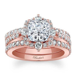 Rose Gold 2 3/8ct TDW Round-cut Diamond Bridal Set - Handcrafted By Name My Rings™