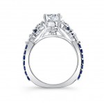 White Gold 1 1/10ct TDW Diamond and Blue Sapphire Engagement Ring - Handcrafted By Name My Rings™