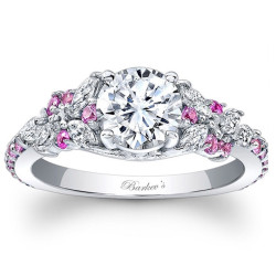 White Gold 1 1/10ct TDW Diamond and Pink Sapphire Ring - Handcrafted By Name My Rings™
