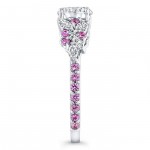 White Gold 1 1/10ct TDW Diamond and Pink Sapphire Ring - Handcrafted By Name My Rings™