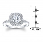 White Gold 1 2/5ct TDW Halo Diamond Engagement Ring - Handcrafted By Name My Rings™