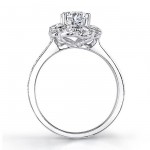 White Gold 1 5/8ct TDW White Diamond Flower Engagement Ring - Handcrafted By Name My Rings™