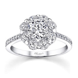 White Gold 1 5/8ct TDW White Diamond Flower Engagement Ring - Handcrafted By Name My Rings™