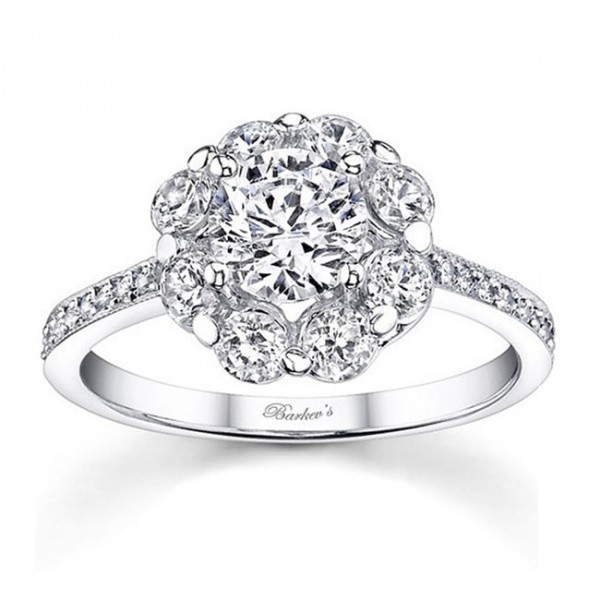 White Gold 1 5/8ct TDW White Diamond Flower Engagement Ring - Handcrafted By Name My Rings™