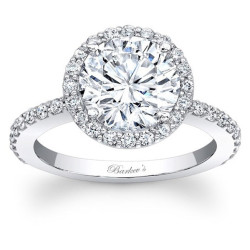 White Gold 1.50ct TDW Diamond Halo Ring - Handcrafted By Name My Rings™
