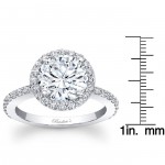 White Gold 1.50ct TDW Diamond Halo Ring - Handcrafted By Name My Rings™