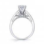 White Gold 1ct TDW Round Diamond Engagement Ring - Handcrafted By Name My Rings™