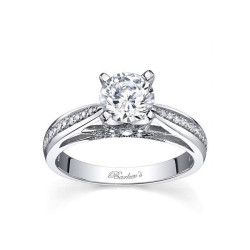 White Gold 1ct TDW Round Diamond Engagement Ring - Handcrafted By Name My Rings™
