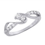 White Gold 1/2ct TDW Diamond 2-Stone Anniversary Ring - Handcrafted By Name My Rings™