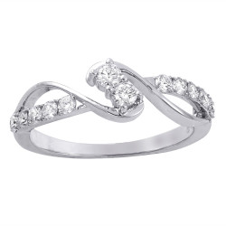 White Gold 1/2ct TDW Diamond 2-Stone Anniversary Ring - Handcrafted By Name My Rings™