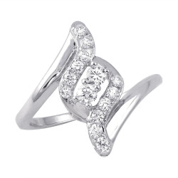 White Gold 2/5ct TDW Diamond 2-Stone Anniversary Ring - Handcrafted By Name My Rings™