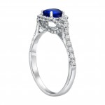White Gold Blue Sapphire and 4/9ct Diamonds Engagement Ring - Handcrafted By Name My Rings™