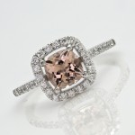 White Gold Morganite and 1/3ct Diamonds Engagement Ring - Handcrafted By Name My Rings™
