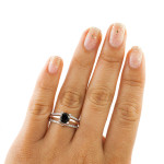 Two-tone Gold 1ct TDW Black Diamond Engagement Ring - Handcrafted By Name My Rings™