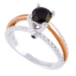 Two-tone Gold 1ct TDW Black Diamond Engagement Ring - Handcrafted By Name My Rings™
