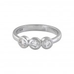 White Gold 1/2ct TDW 3-stone Ring - Handcrafted By Name My Rings™