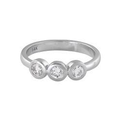 White Gold 1/2ct TDW 3-stone Ring - Handcrafted By Name My Rings™