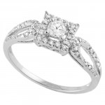 White Gold 1/3ct TDW Halo Bridal Set - Handcrafted By Name My Rings™