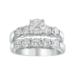 White Gold 2 1/6ct TDW Diamond Bridal Ring Set - Handcrafted By Name My Rings™