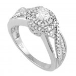 White Gold 3/4ct TDW Double Halo Bridal Ring Set - Handcrafted By Name My Rings™