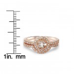 Bliss Rose Gold 1/2ct TDW Diamond Morganite Engagement Ring Set - Handcrafted By Name My Rings™