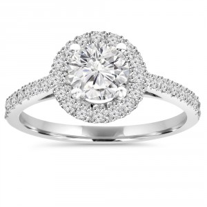 Bliss White Gold 1 ct TDW Diamond Round Wedding Ring - Handcrafted By Name My Rings™
