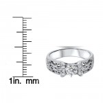Bliss White Gold 1/2CT TDW 2mm Vintage Diamond Engagement Ring - Handcrafted By Name My Rings™