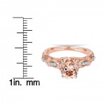 Bliss Engagement Rose Gold 1/ 16 ct TDW Morganite and Diamond Vintage Ring - Handcrafted By Name My Rings™