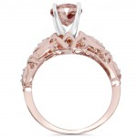 Bliss Engagement Rose Gold 1/ 16 ct TDW Morganite and Diamond Vintage Ring - Handcrafted By Name My Rings™